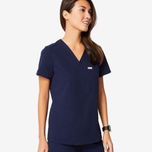 FIGS Women's Navy Catarina One-Pocket Top Navy